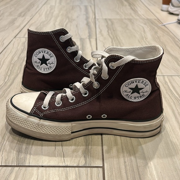 Brown Platform High Top Converse, Women’s 8, Excellent Condition - Picture 6 of 9